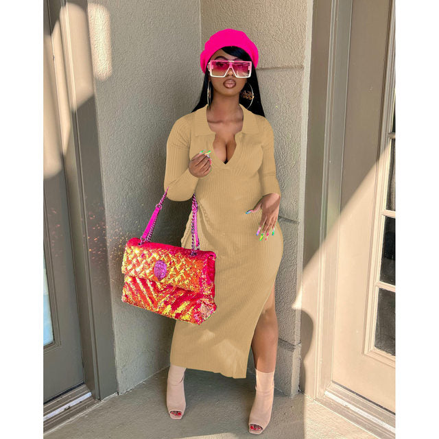 Fancy Caramel Tan Dress